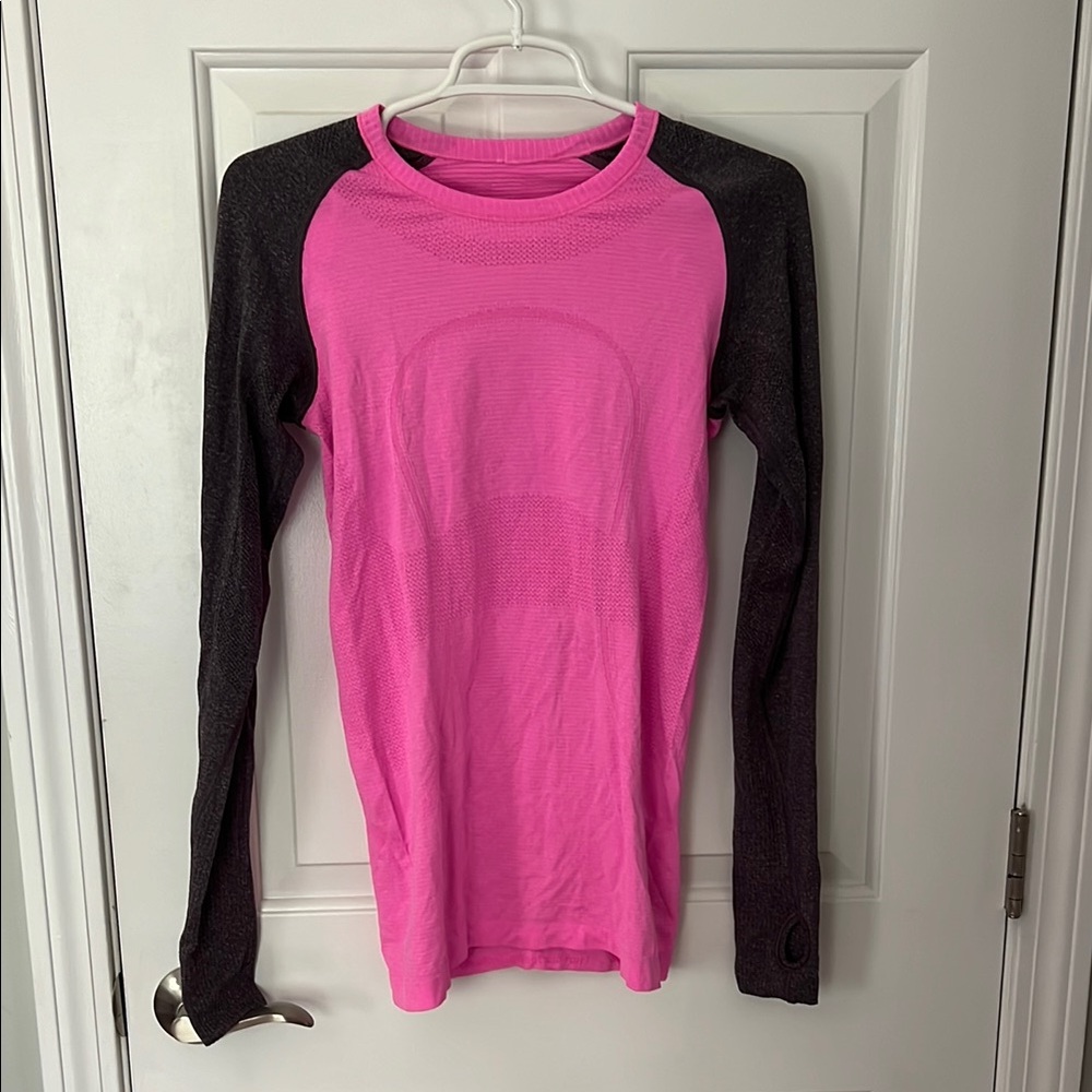 lululemon athletica Pink and Black Long Sleeve Top